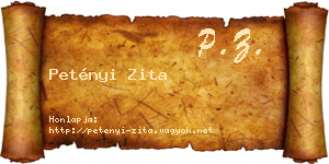Petényi Zita névjegykártya