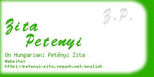 zita petenyi business card