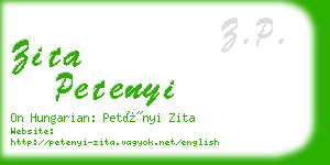 zita petenyi business card